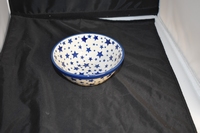 Bowl Bunzlau Castle Wit met blauwe sterren 0119