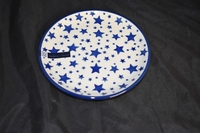 Cake dish Bunzlau Castle Wit met blauwe sterren 0119