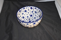 Rice Bowl Bunzlau Castle Wit met blauwe sterren 0119
