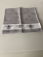 Theedoek Bijtjes Grijs