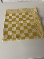 Theedoek Geel geblokt DDDD